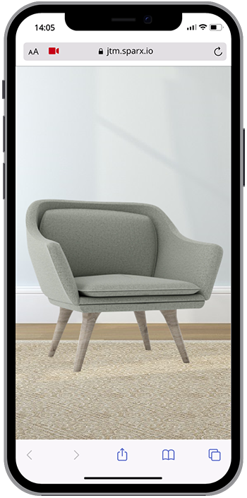 Iphone large and 3D armchair image