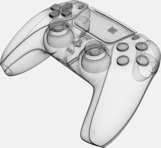 PS5 controller wireframe