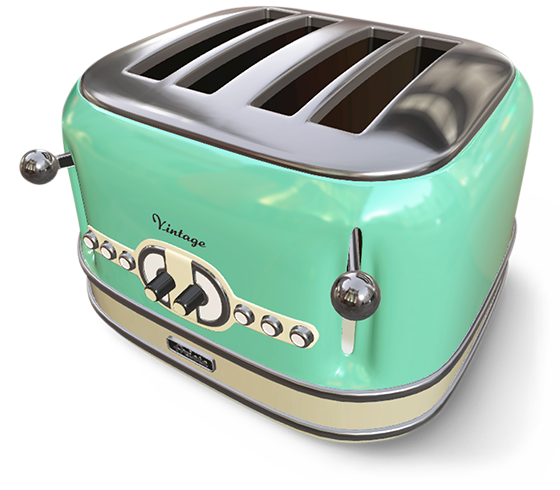 4 Slice 3D Vintage Toaster