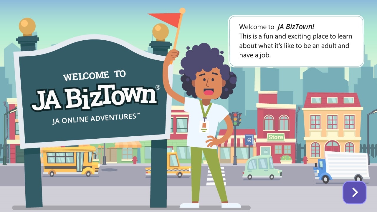 JA BizTown Adventures - Welcome screen
